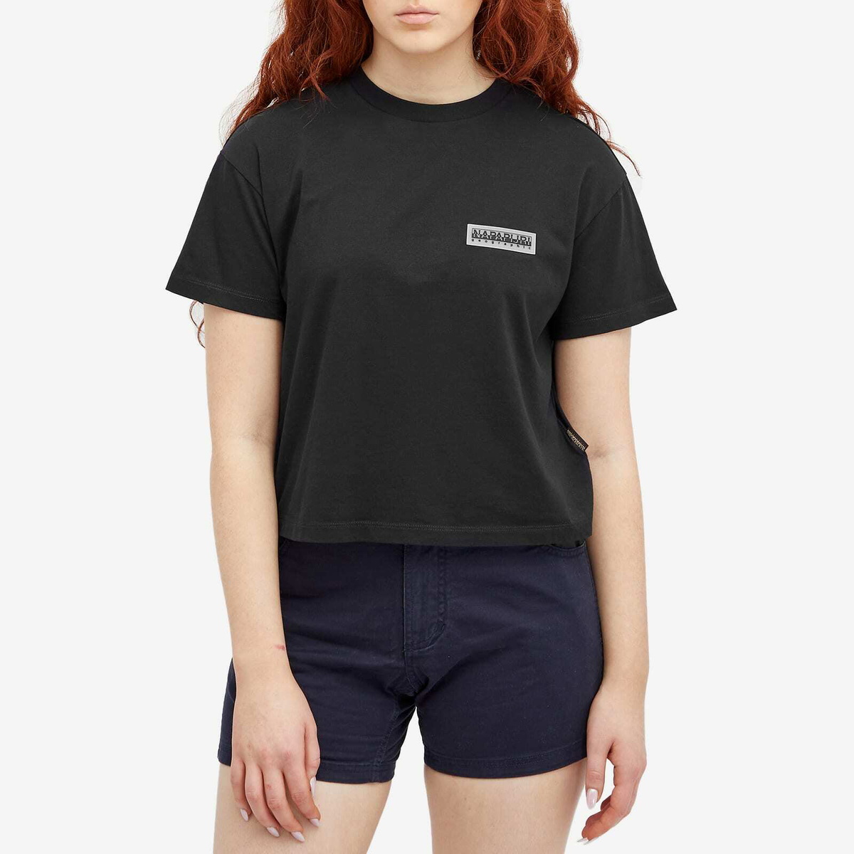 Napapijri Women's Patch Logo Cropped T-Shirt in Black