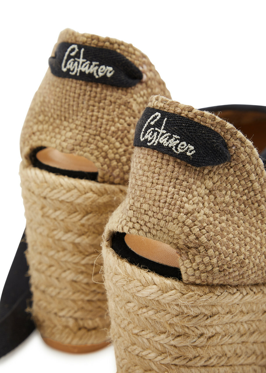 Castañer Cilia 80 Knitted Wedge Espadrilles Black