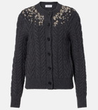 McQueen Embellished wool and cashmere cardigan