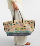 Staud Christos Large beaded canvas tote bag