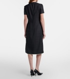 Prada Checked virgin wool midi dress