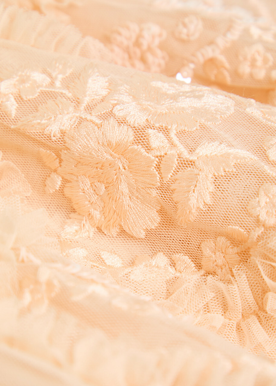 Needle & Thread Carmen Ruffled Tulle Gown Pink
