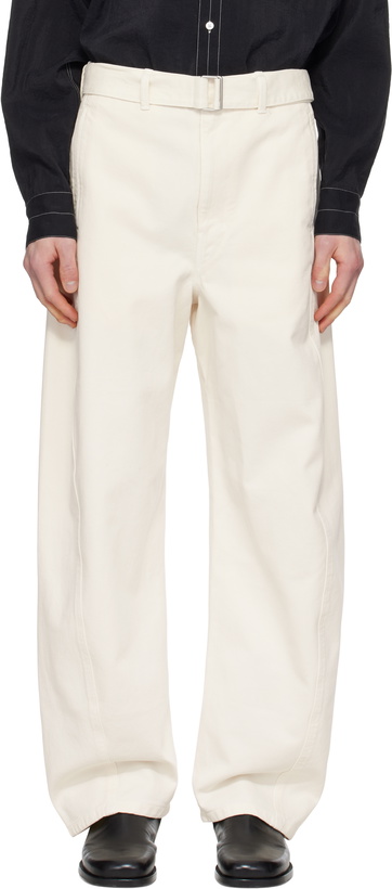 Photo: LEMAIRE Off-White Twisted Belted Jeans