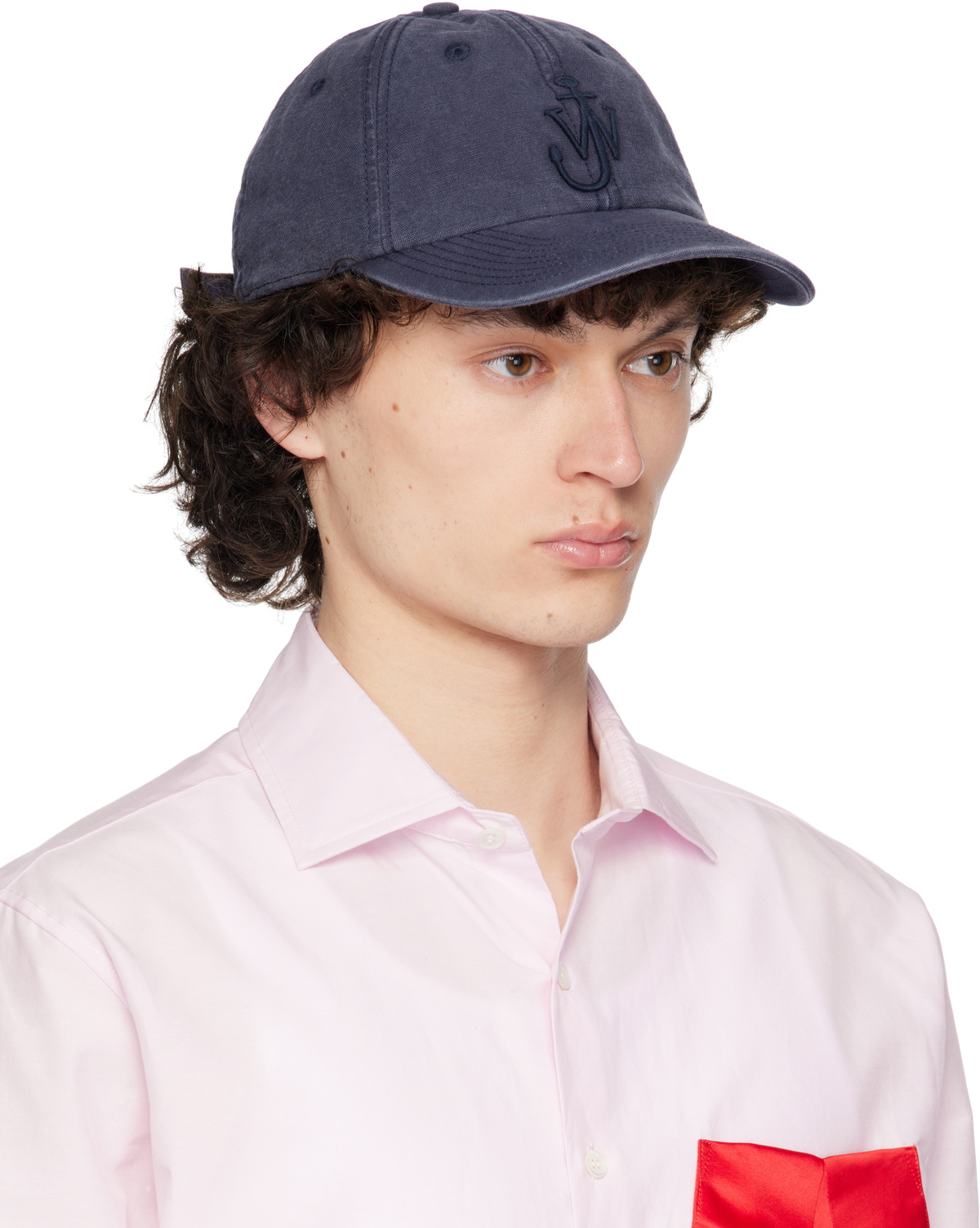 JW Anderson Navy Anchor Logo Baseball Cap