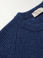 JOHN SMEDLEY - Upson Ribbed Recycled-Cashmere and Merino Wool-Blend Sweater - Blue