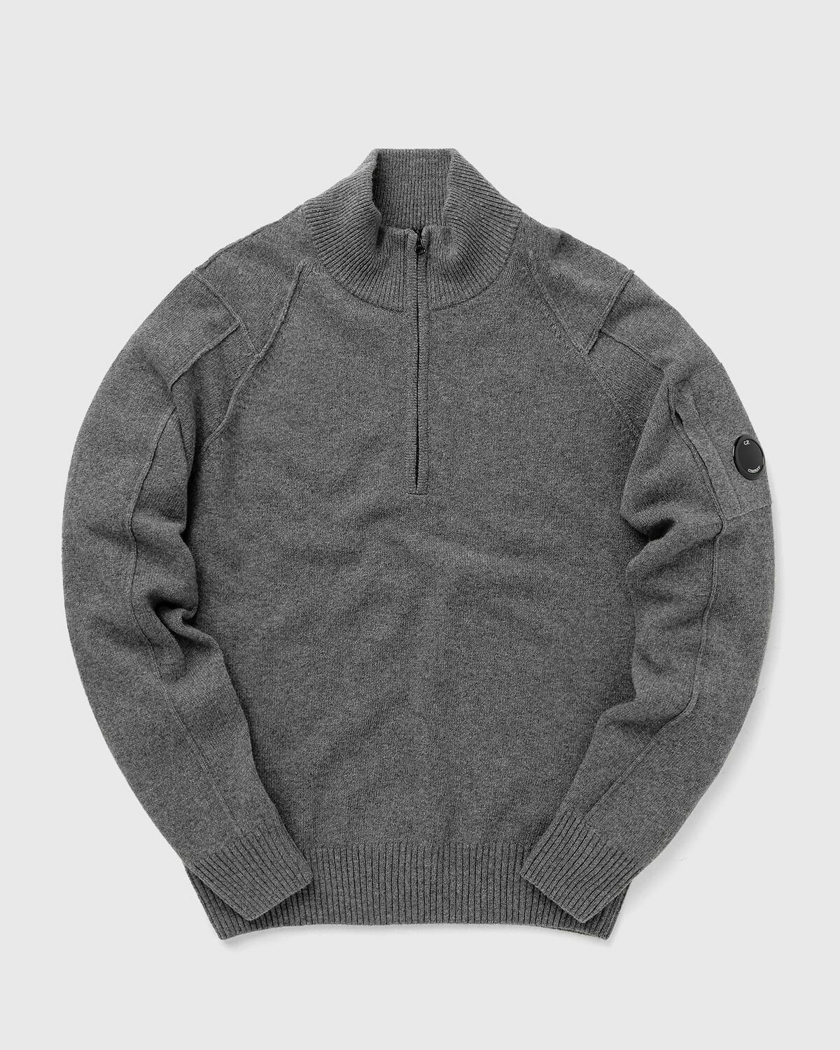 C.P. Company Lambswool Quarter Zipped Knit Grey Pullovers C.P. Company