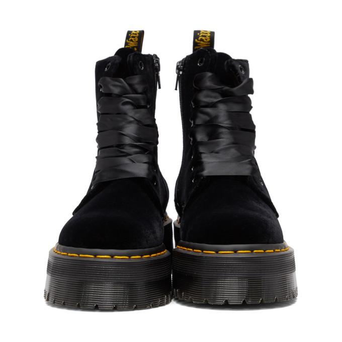 Martens Black Velvet Jadon Platform Boots Martens