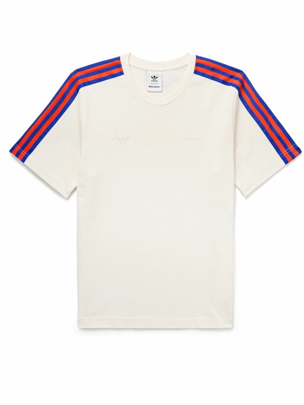 Photo: adidas Originals - Wales Bonner Webbing-Trimmed Embroidered Organic Cotton-Jersey T-Shirt - White