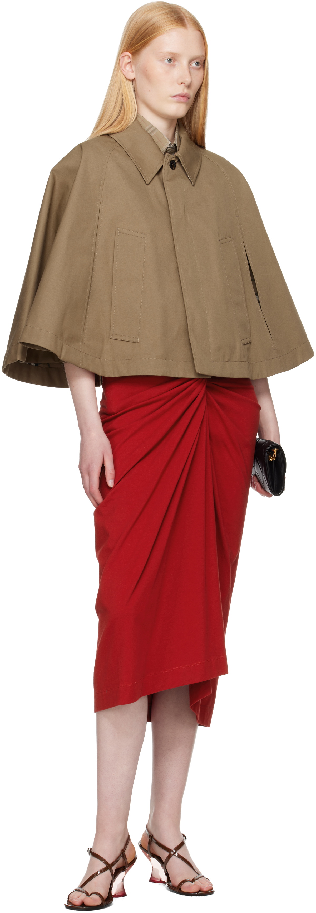 Burberry Brown Capelet Jacket