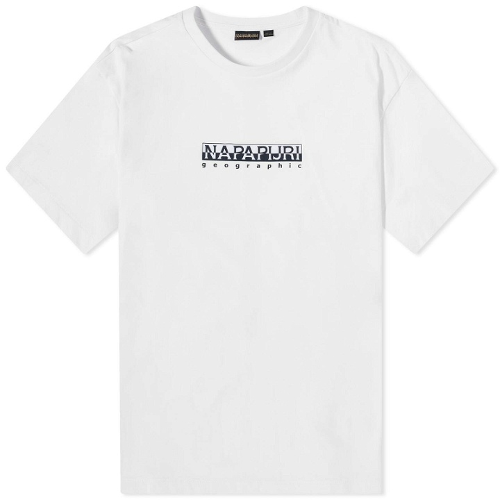 Photo: Napapijri Men's Box Logo T-Shirt in Bright White