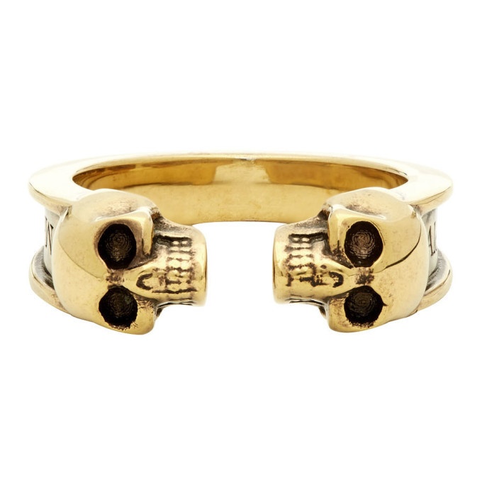 Photo: Alexander McQueen Gold Twin Skull Ring