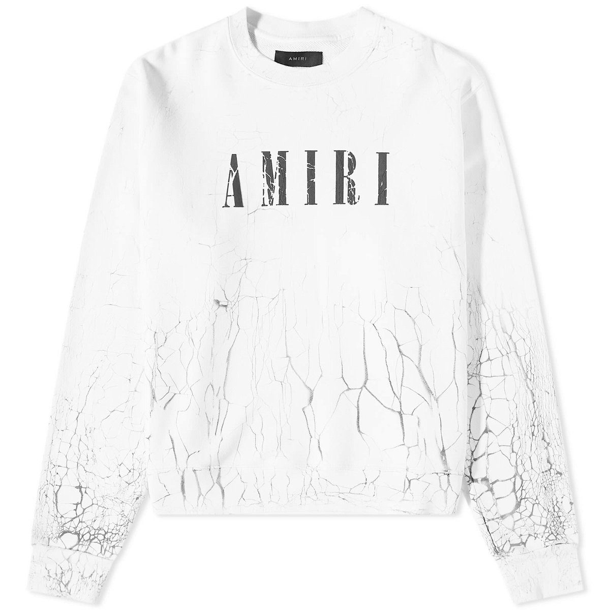 AMIRI Men's Cracked Dye Core Logo Crew Sweat in White Amiri