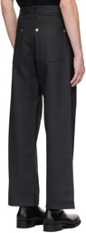 Omar Afridi Black Coated Jeans