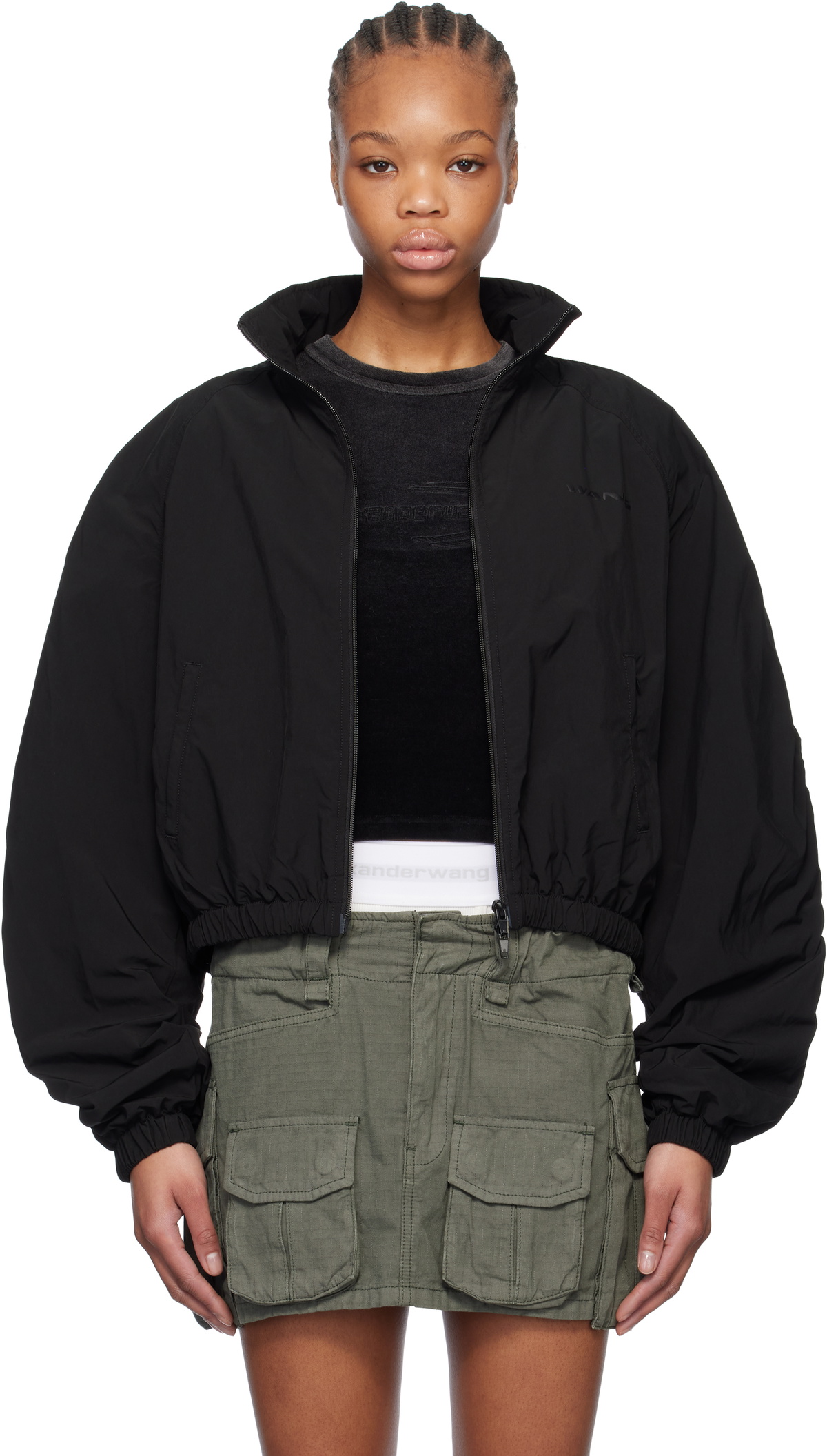 alexanderwang.t Black Ruched Track Jacket