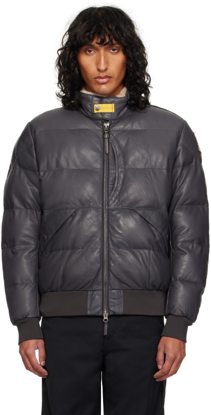 Photo: Parajumpers Gray Alf Leather Bomber Jacket