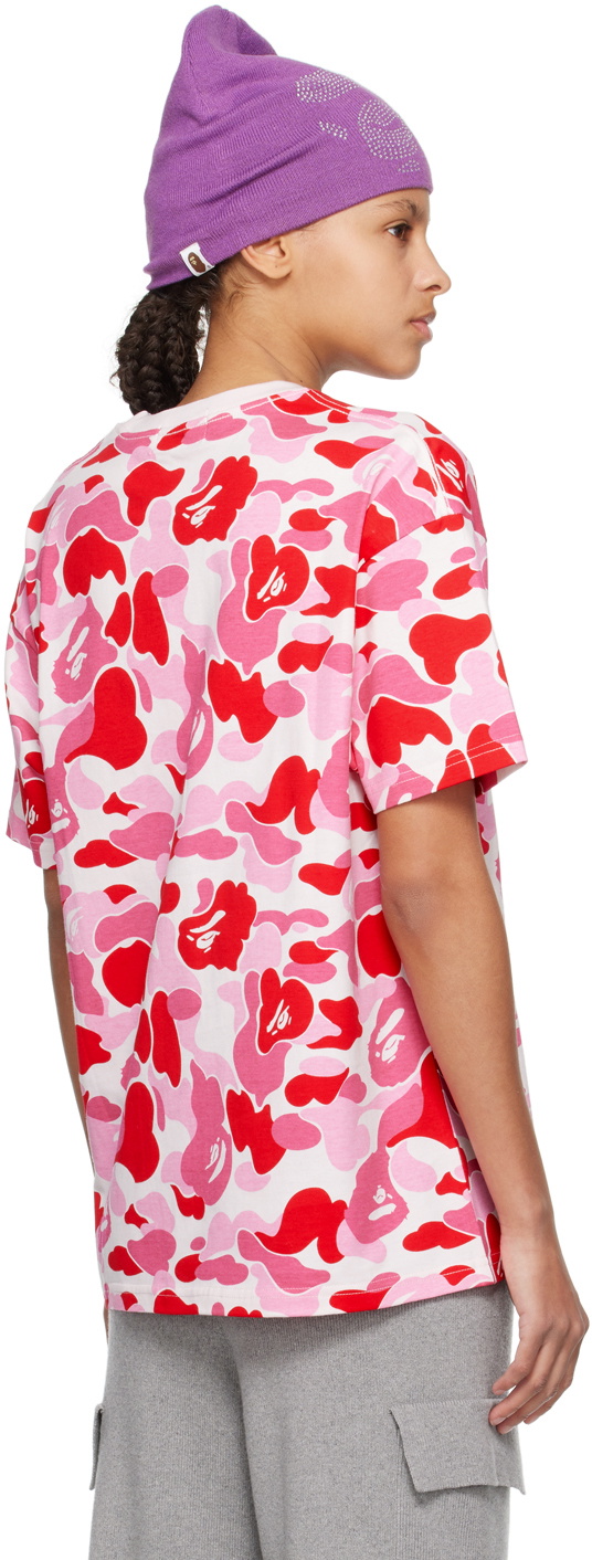 BAPE Pink ABC Camo Crystal Stone Shark T-Shirt A Bathing Ape