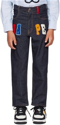 BAPE Kids Navy Logo Patch Jeans