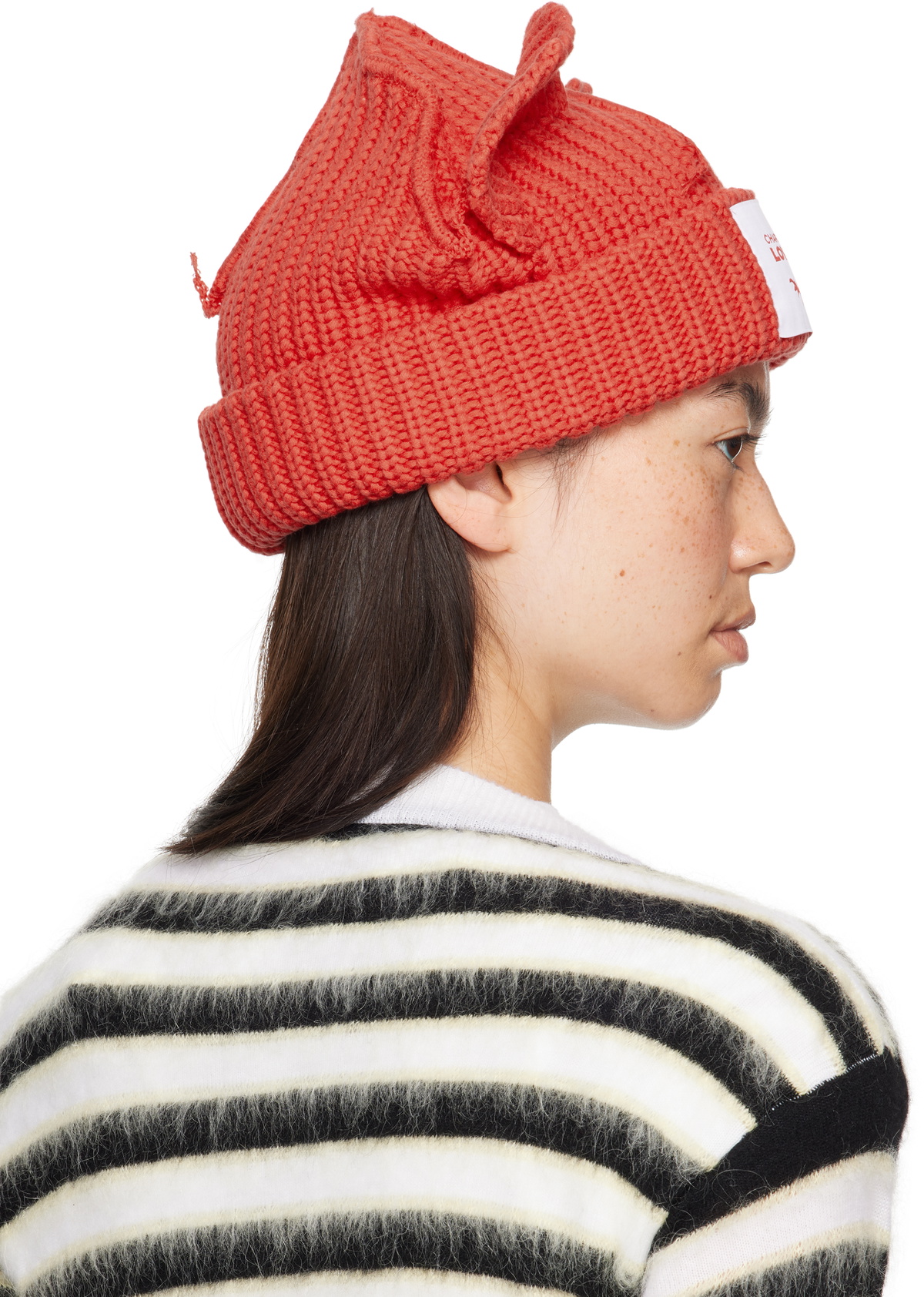 帽子 Loverboy CHUNKY EARS BEANIE SCARF Charles Jeffrey LOVERBOY Black Chunky Ears Beanie Charles