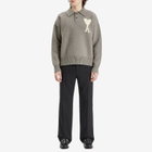 AMI Paris Men's Off White ADC Polo in Ash/Off White