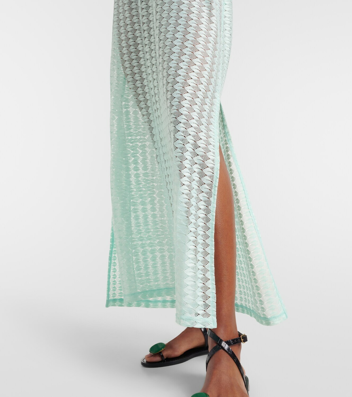 Melissa Odabash Mila semi-sheer halterneck maxi dress