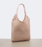 Miu Miu Ivy crochet raffia tote bag