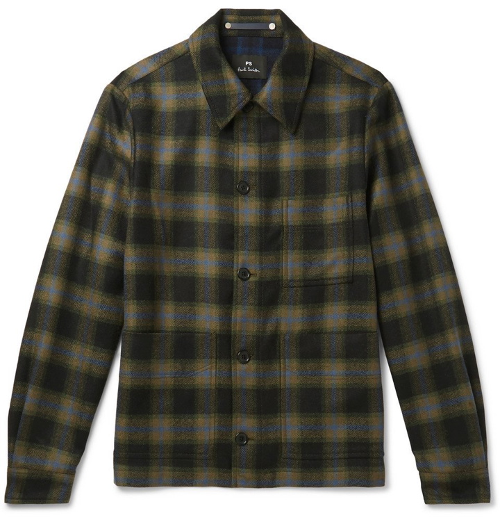Photo: PS by Paul Smith - Checked Wool-Blend Shirt Jacket - Men - Brown