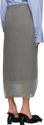 Dries Van Noten Gray Layered Midi Skirt