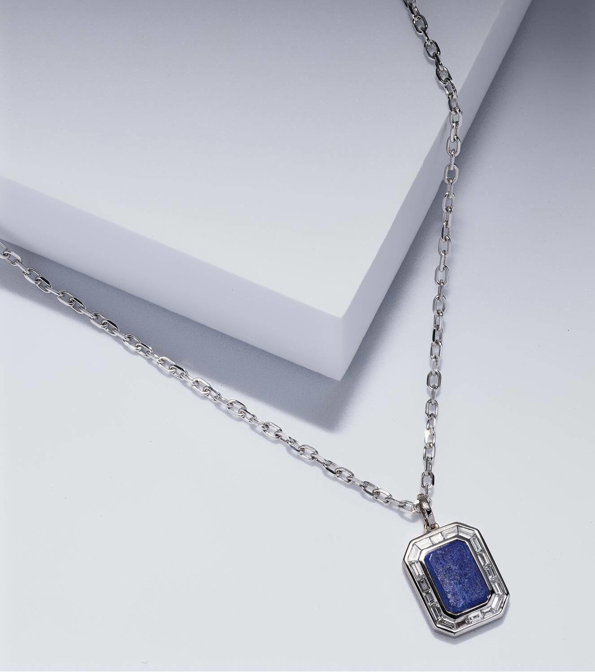 Shay Jewelry 18kt white gold necklace with lapis lazuli and diamonds