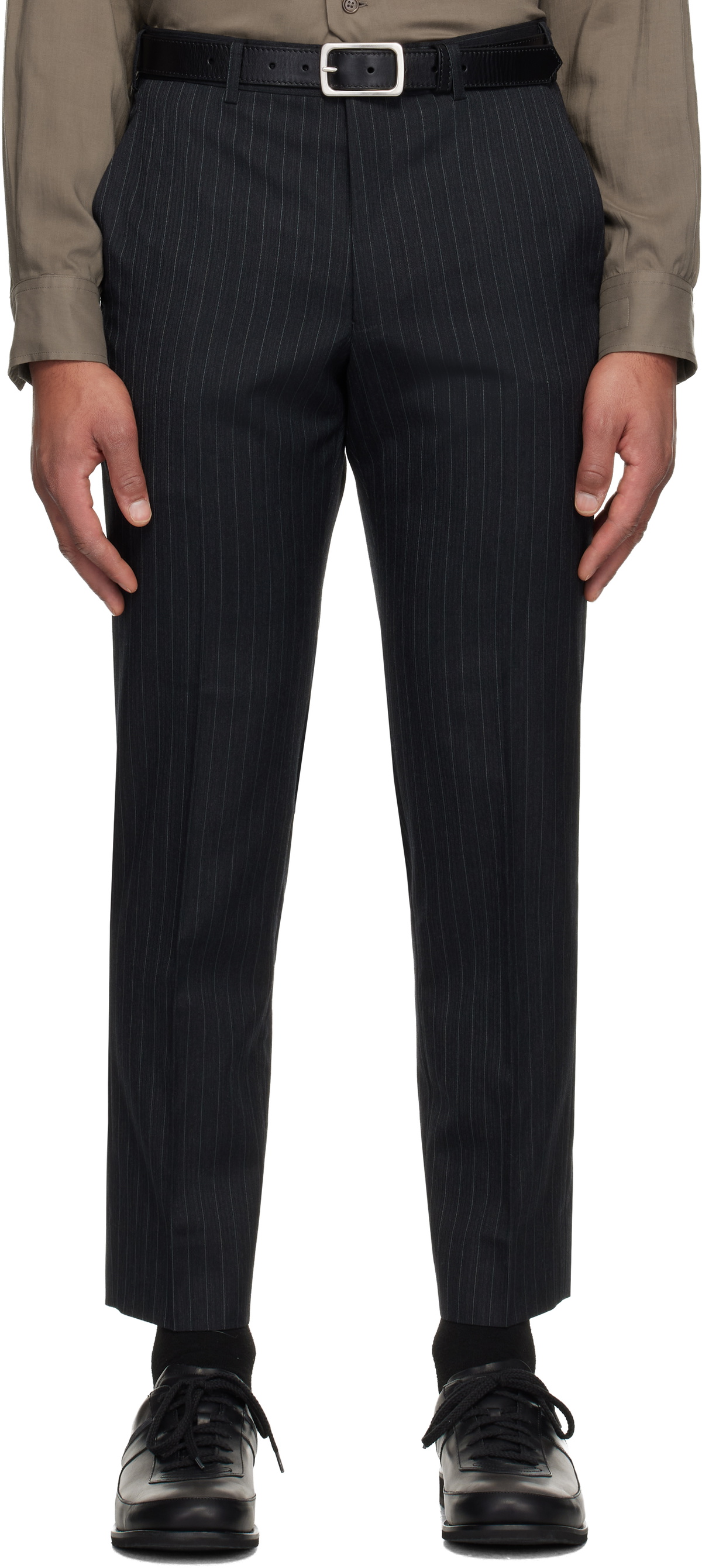 Comme des Garçons Homme Deux Gray Dobby Stripe Trousers