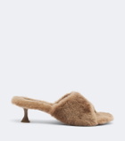 Amina Muaddi Taylor shearling mules