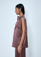 Issey Miyake Satin Denim Sleeveless Top
