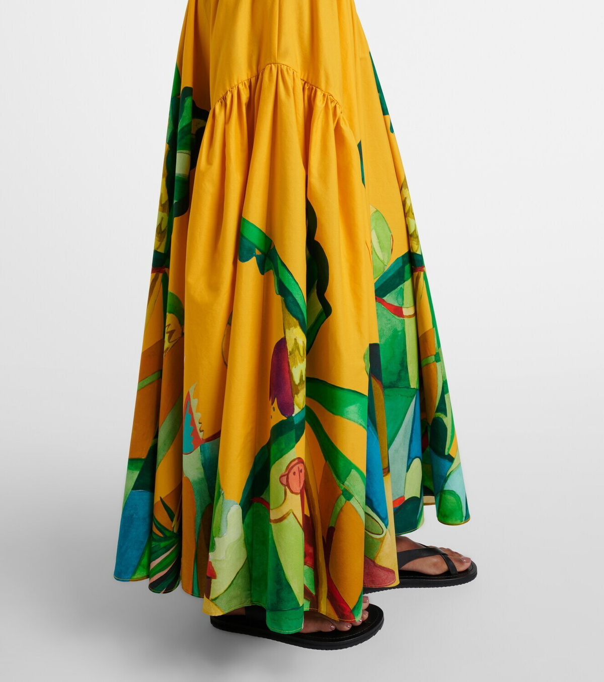 Alémais Mokshini printed cotton poplin maxi skirt