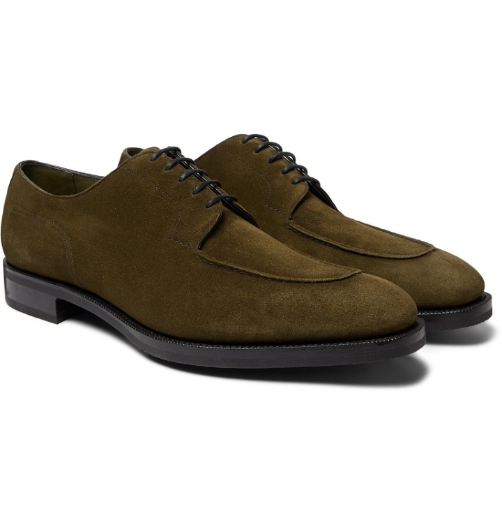 Photo: Edward Green - Dover Suede Derby Shoes - Green