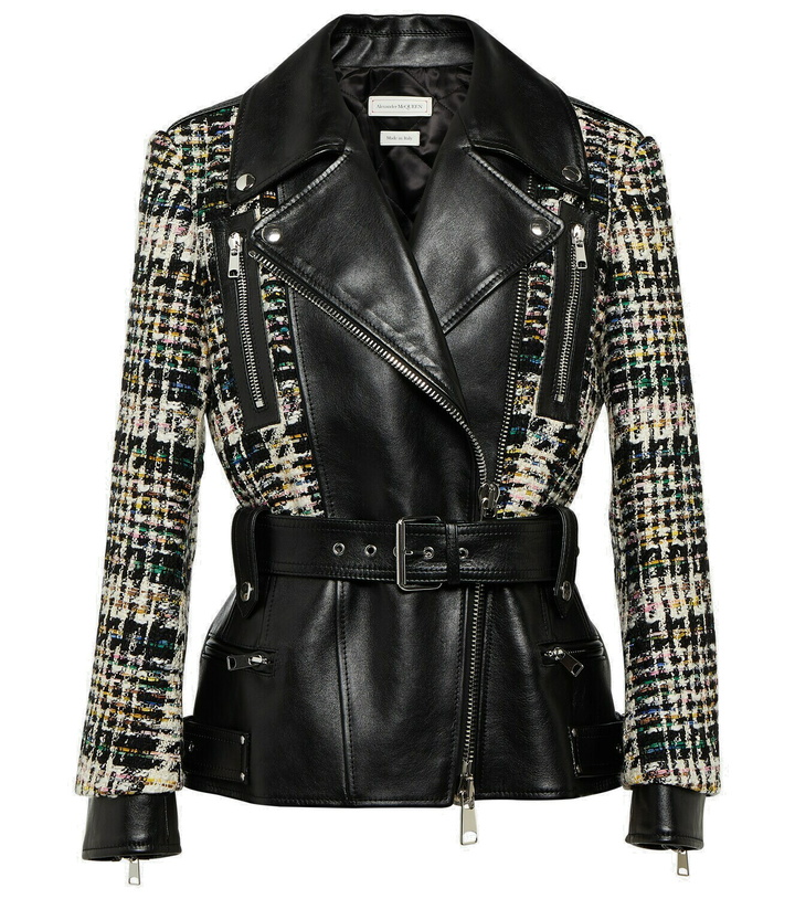 Photo: Alexander McQueen Leather-trimmed biker jacket