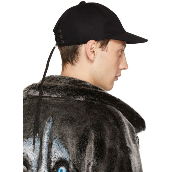 CHRISTIAN DADA LEATHER LACE UP CAP