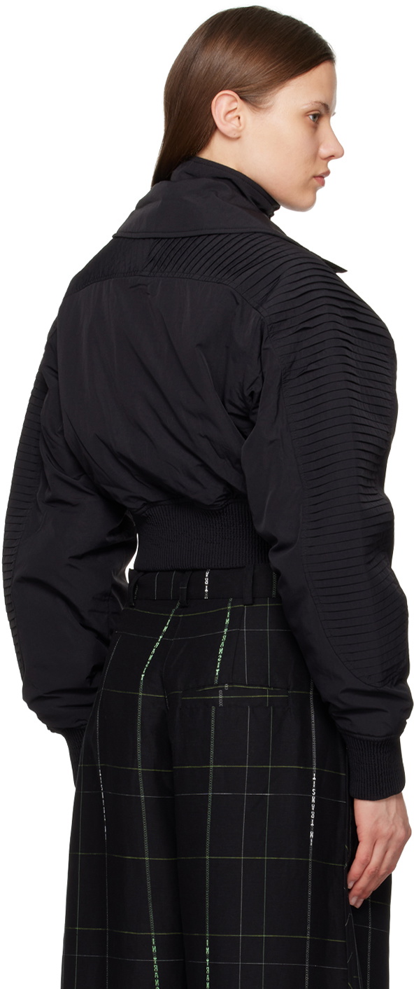Han Kjobenhavn Black Pleated Bomber Jacket