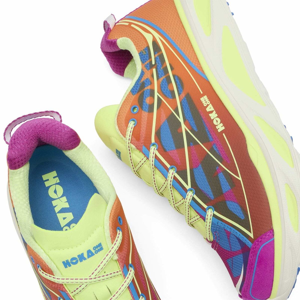 Hoka One One Huaka Pro Sneaker in Fuchsia/Neon Yuzu
