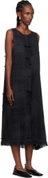 Y's Black O-Asymmetry Sleeveless Midi Dress
