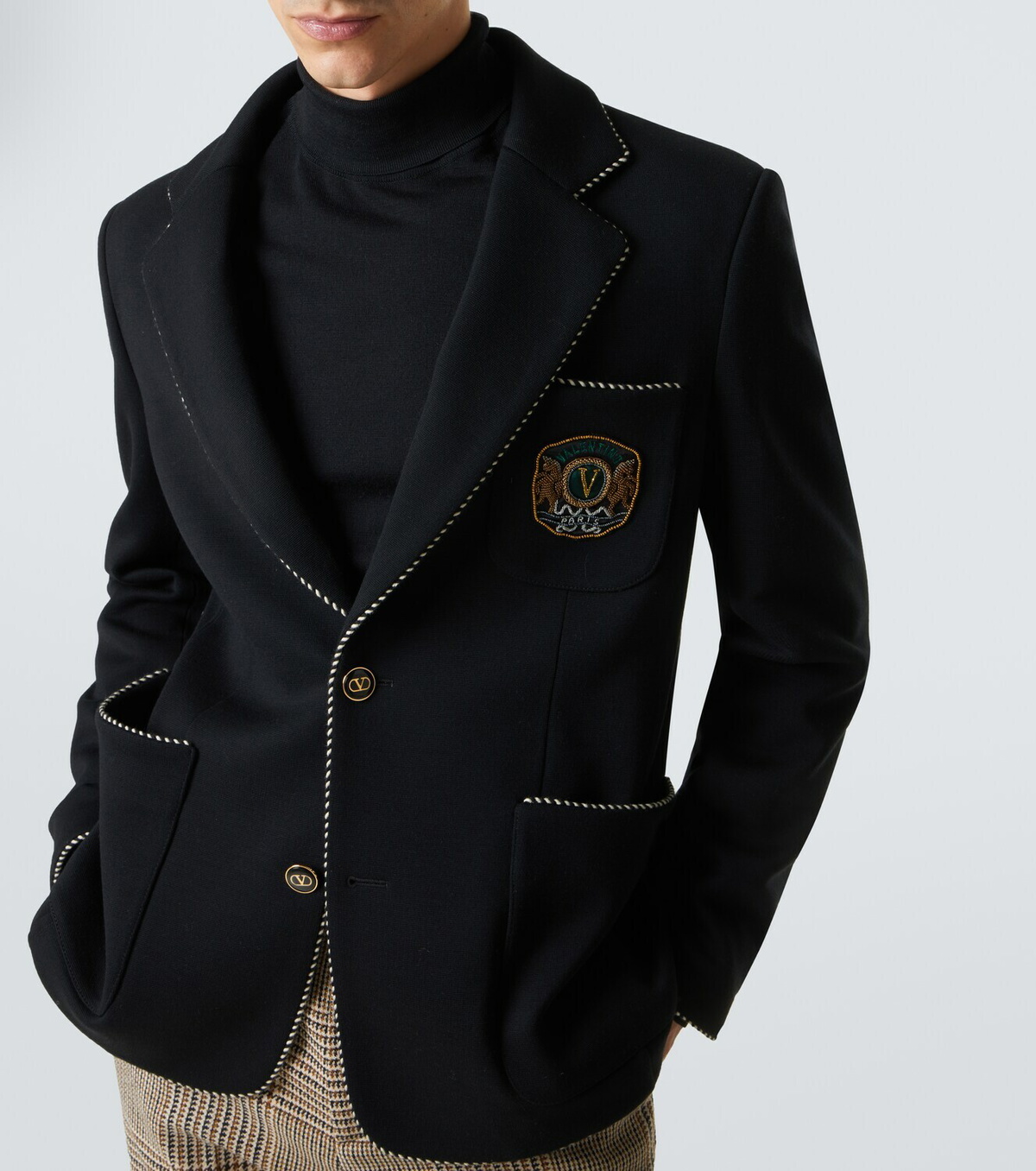 Valentino Embroidered virgin wool blazer