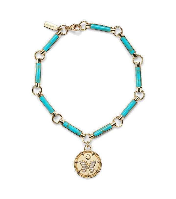 Photo: FoundRae Reverie Element 18kt gold chain bracelet with turquoise and diamonds