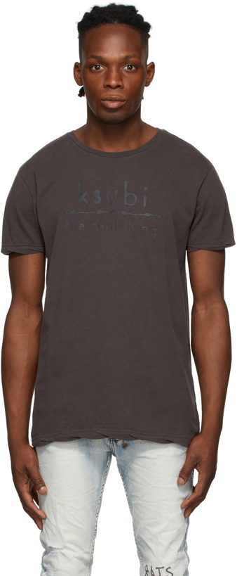 Photo: Ksubi Grey Real Seeing Lines Faded T-Shirt