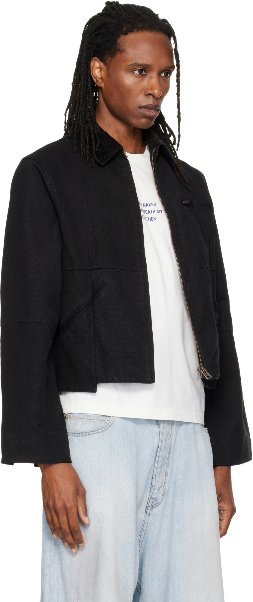 VETEMENTS Black Cut-Up Workwear Jacket