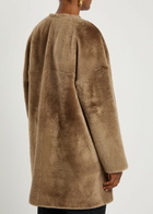 Tove Roisin Shearling Coat Taupe