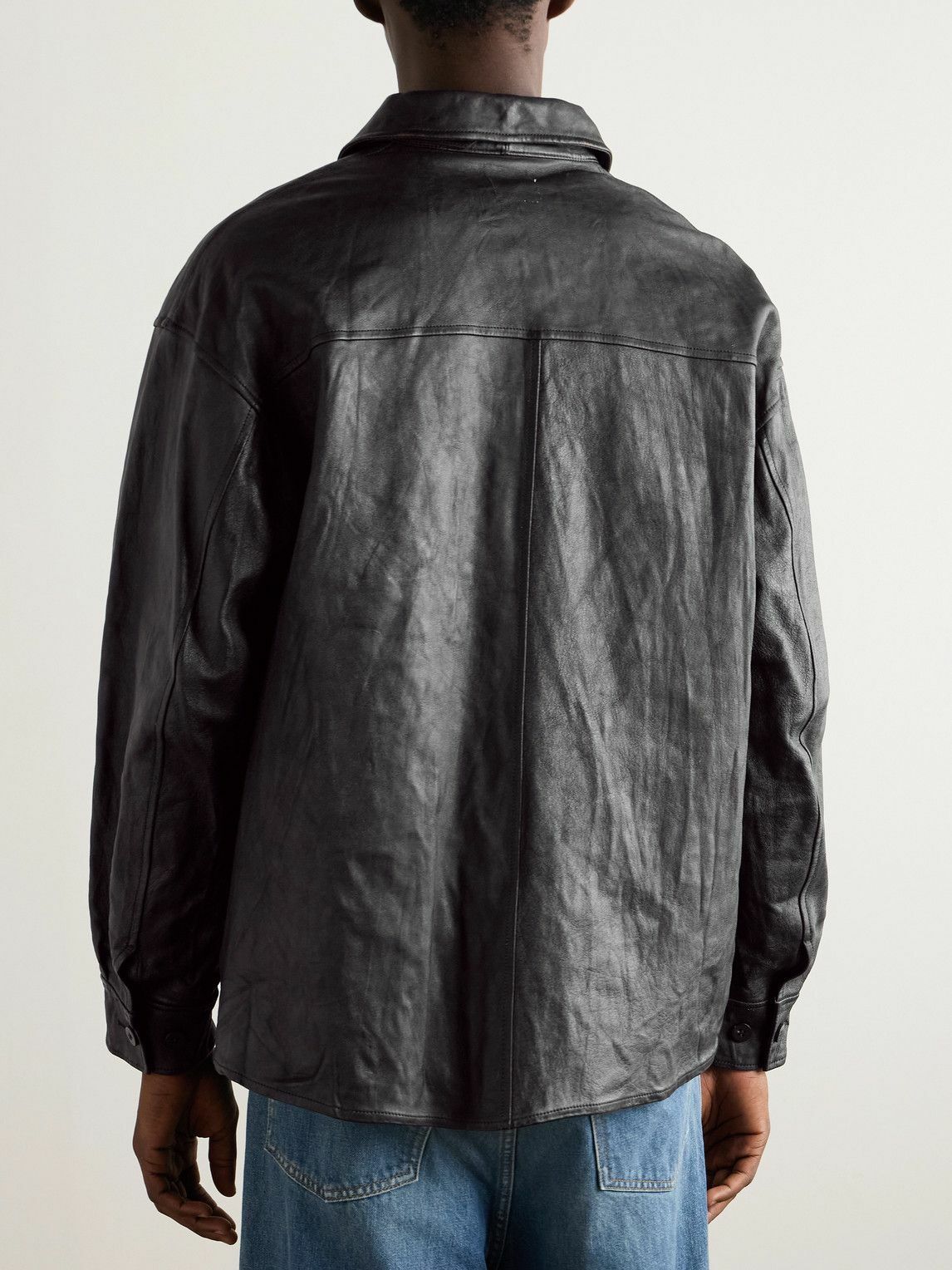 Visvim - Distressed Leather Shirt Jacket - Black Visvim Visvim - Distressed Leather Shirt Jacket - Black Visvim