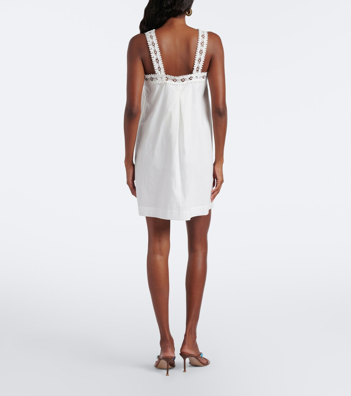 Posse Veda crochet-trimmed cotton minidress