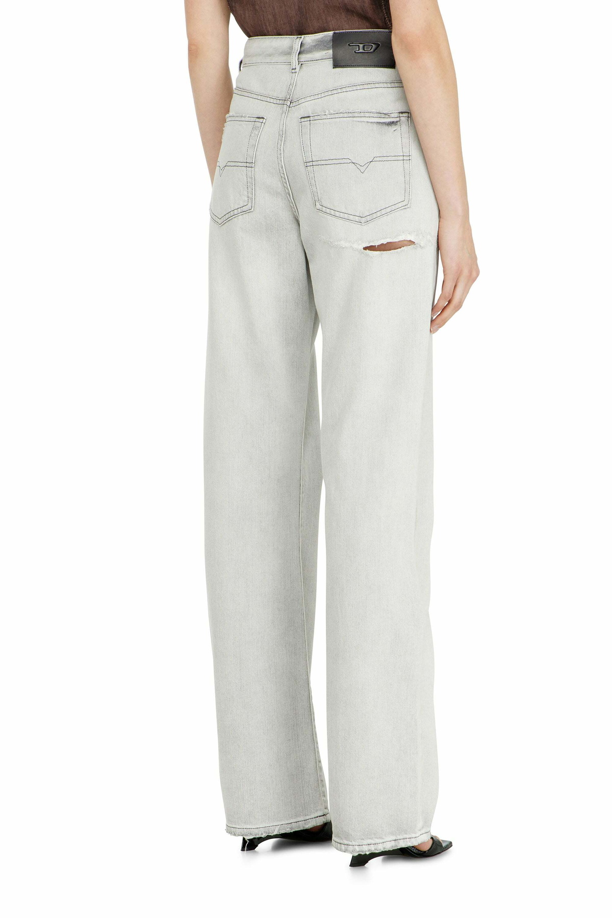 Diesel Regular Jeans High Waist 1971 D-Sent, Light grey, Button fly