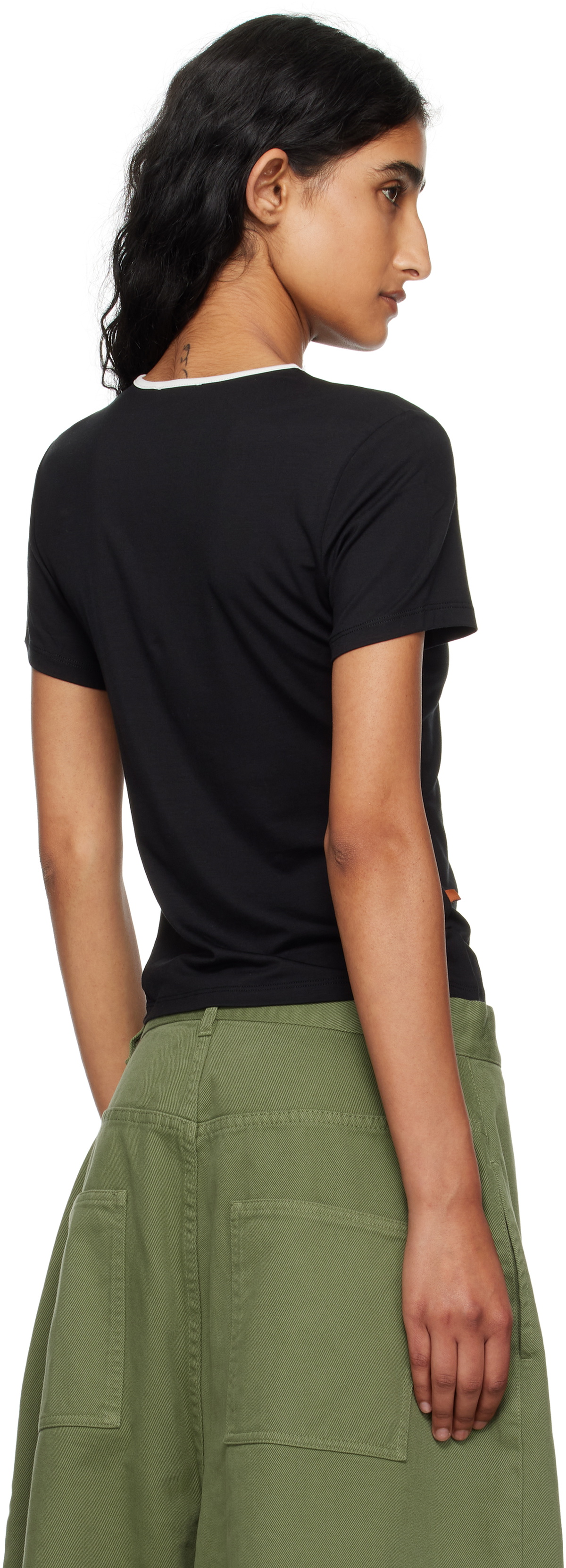 Miaou Black Rhinestone Mini T-shirt