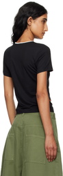 Miaou Black Rhinestone Mini T-shirt