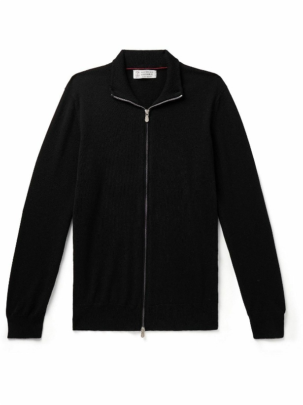 Photo: Brunello Cucinelli - Cashmere Zip-Up Sweater - Black