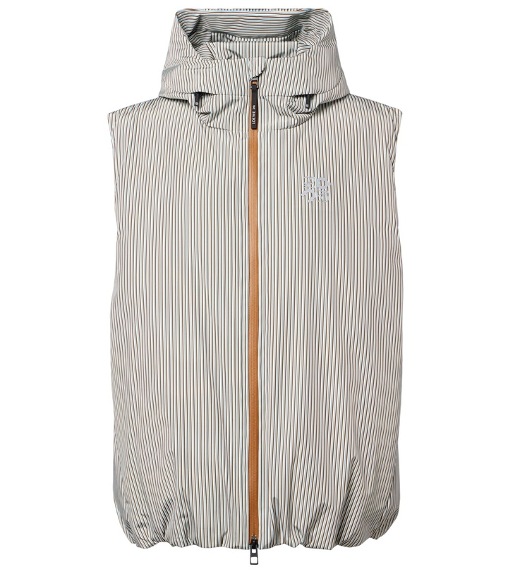 Photo: Loewe x On hooded striped puffer vest